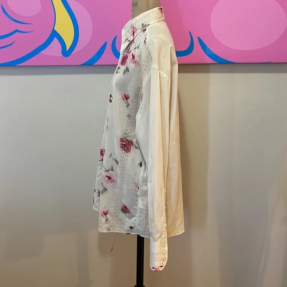 Ben Sherman Cream Red Roses FLoral Shirt_8